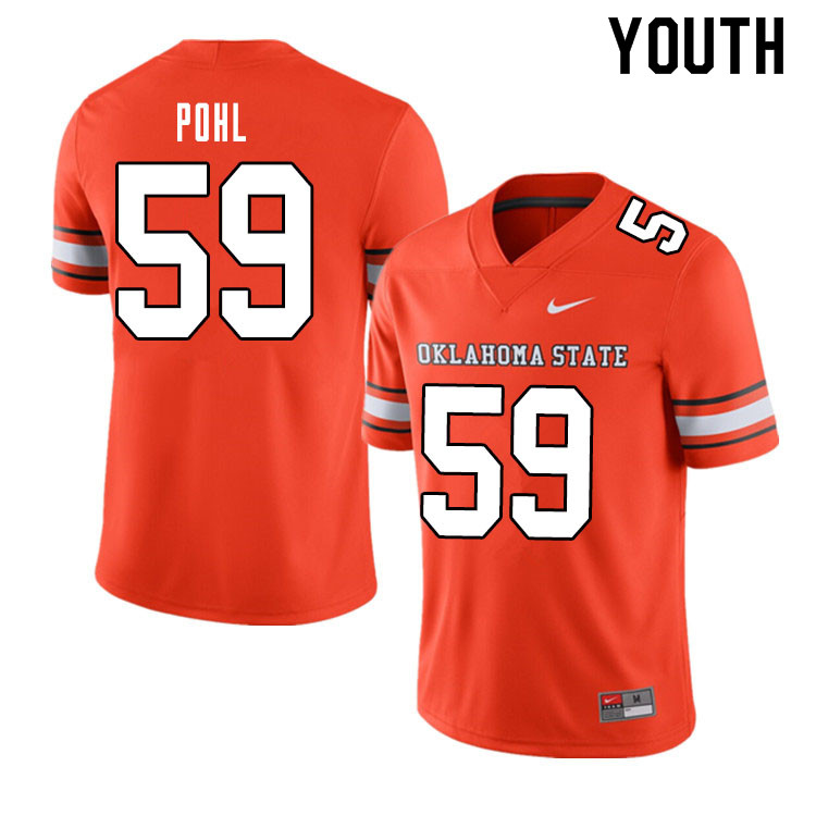 Youth #59 Brady Pohl Oklahoma State Cowboys College Football Jerseys Sale-Alternate Orange - Click Image to Close